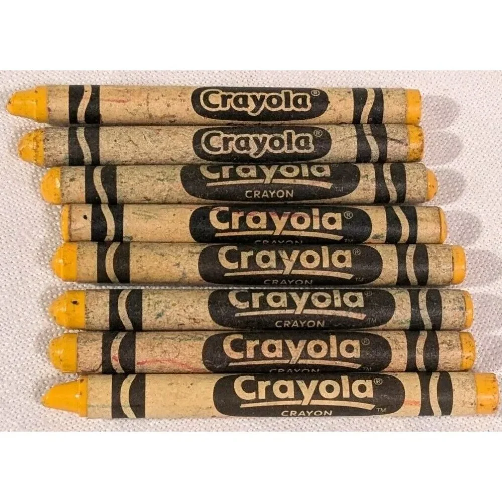 Crayola Crayons Dandelion Yellow Discontinued Retired Bright Color Set Of 8 Fun